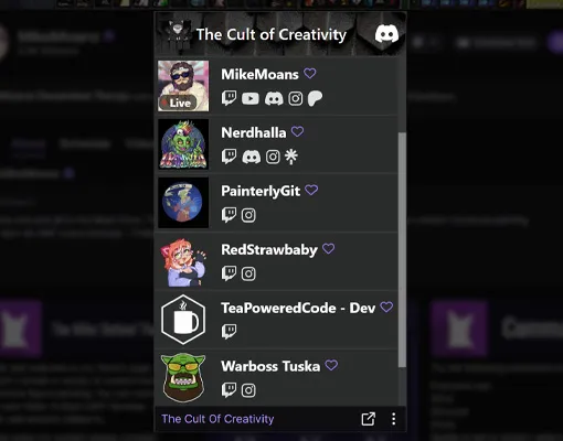 The Cult Of Creativity - Twitch panel project